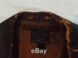 Vtg Wwii Armée De L'air A-2 Cuir Veste Bomber Veste 42 L