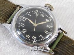 Vtg Wwii Us Air Force Hack Bulova 17j Pilot Montre-bracelet