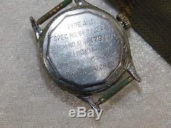 Vtg Wwii Us Air Force Hack Bulova 17j Pilot Montre-bracelet