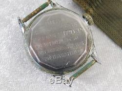 Vtg Wwii Us Air Force Hack Bulova 17j Pilot Montre-bracelet