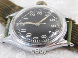 Vtg Wwii Us Air Force Hack Bulova 17j Pilot Montre-bracelet