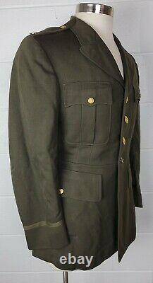 Vtg Wwii Us Army Air Force Od Tunic Jacket 1st Lt. Nommé Lieutenant Date De 1945
