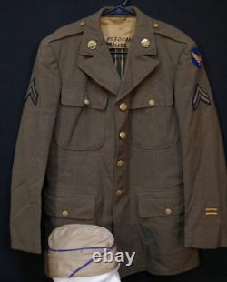 WW2 AAF Force Aérienne de l'Armée CPL D. WHITE Uniforme et Casquette de Garnison, Opérateur Radio ATC DFC OLC