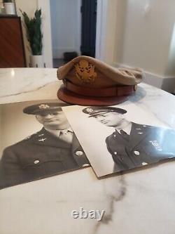 WW2 WW II US Army Air Force USAAF Officers Summer Real Crusher Hat Cap Named<br/>  		  <br/>
 La Seconde Guerre mondiale US Army Air Force USAAF été véritable chapeau de broyeur cap nommé