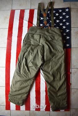 WW2 WWll US Army Air Force Type A-10 Pantalons en laine d'alpaga avec bretelles, taille 42