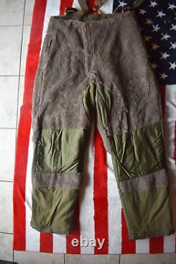 WW2 WWll US Army Air Force Type A-10 Pantalons en laine d'alpaga avec bretelles, taille 42