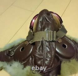 World War 2 Wwii Imperial Japanese Army Air Force Leather Flight Helmet & Goggle