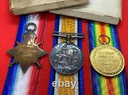 Ww1 Originale Mons 1914 Étoile De Bronze Trio, 2 Lt, Officier, La Royal Air Force