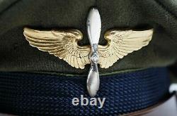 Ww1 Ww2 Us Army Air Corp Force Cadet Robe Uniforme Veste Broyeur Chapeau Visière