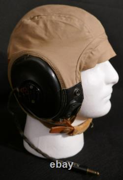 Ww2 Aaf Armée De L'air Khaki Casque De Vol An-h-15 Large'bates Chaussures De Type R-14