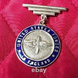 Ww2 Armée De L'usaf Air Force'united States Forces England' Lapel Pin & Fob Sterling