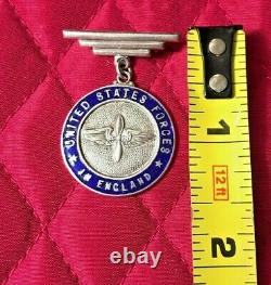 Ww2 Armée De L'usaf Air Force'united States Forces England' Lapel Pin & Fob Sterling