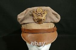 Ww2 Armée Usaaf Officiers De La Force Aérienne Visor Hat Crusher Bancroft Voleur Khaki Vg