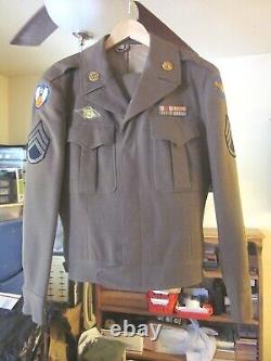 Ww2 U. S. Army 9e Force Aérienne Et Zone Jacket Aka Ike Jacket & Trousers V/g