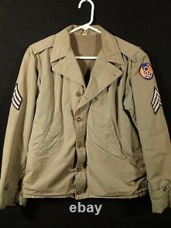 Ww2 Us Aaf 8th Army Air Force Sergent M41 Field Jacket 34r'talon' Zipper Fine