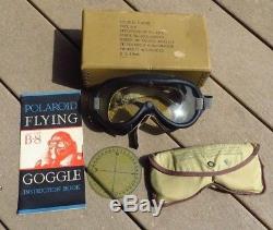 Ww2 Us Army Air Force B-8 Lunettes De Vol Volantes Complet Avec Lentilles N ° 1065