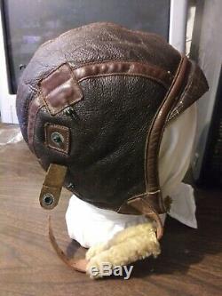 Ww2 Us Army Air Force De B-6 Petit Hiver En Cuir Vol Casque