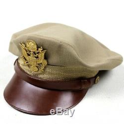 Ww2 Us Army Air Force Usaaf Officier Officier Robe Casquette Visière Chapeau Kaki Coton Tropical