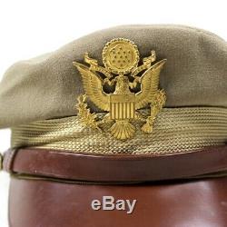 Ww2 Us Army Air Force Usaaf Officier Officier Robe Casquette Visière Chapeau Kaki Coton Tropical
