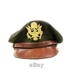 Ww2 Us Army Air Force Usaaf Officier Officier Robe Casquette Visière Chapeau Od Laine Gabardine