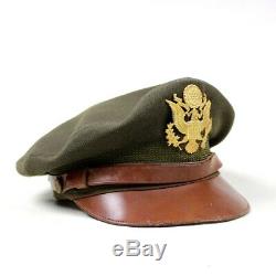 Ww2 Us Army Air Force Usaaf Officier Officier Robe Casquette Visière Chapeau Od Laine Gabardine