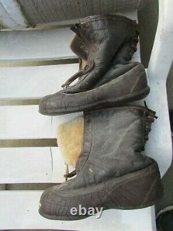 Ww2 Us Army Air Force Winter Leather/fur Pilot's Flying Boots