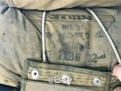 Ww2 Us Army Pack Siège Air Force De Parachute 1942 Attaches Complètes À Baïonnette Au Début