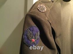 Ww2 Usaaf 8ème 9ème Army Air Corps Eto Bullion Veste Grande Taille Uniforme Original