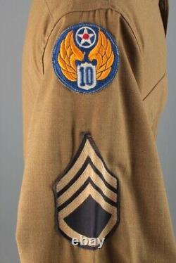 Wwii 10th Air Force Uniforme Laine Chemise Cbi Patch Sz M 40s Army Vtg Pour Hommes Usaaf