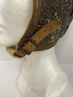 Wwii 2 Us Air Force Army Leather Crew Pilots Cap De Vol Casque Type B-6 Large