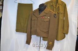 Wwii Us Army Air 15th Force Ww2 Ike Veste Chemise Et Pantalon Uniforme 1944