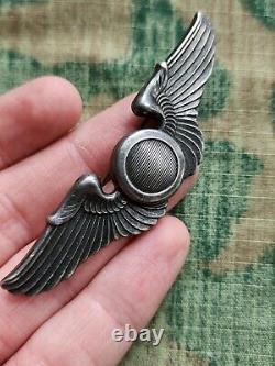 Wwii Us Army Air Corps Observer Sterling Silver Wings Full Sized