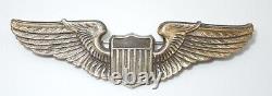 Wwii Us Army Air Force Aaf Détails De La Plume 3 Ailes Pilot Épingler En Arrière Sterling