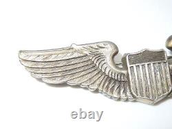 Wwii Us Army Air Force Aaf Détails De La Plume 3 Ailes Pilot Épingler En Arrière Sterling