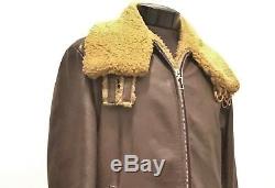 Wwii Us Army Air Force B-3 Leather Flight Bomber Jacket Taille 42 Usaaf