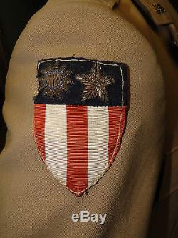 Wwii Us Army Air Force Summer Officer Uniforme Boolean Cbi Patch (17558)