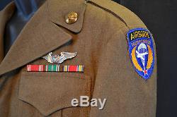 Wwii Us Army Air Force Transporteur De La Troupe Aéroportée Rare Ww2 Ike Jacket Uniform 1944