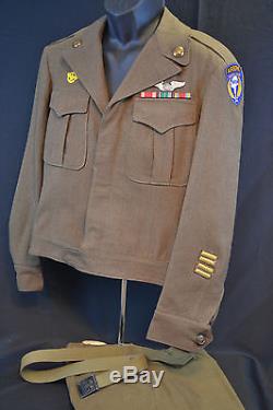 Wwii Us Army Air Force Transporteur De La Troupe Aéroportée Rare Ww2 Ike Jacket Uniform 1944