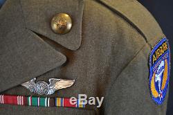 Wwii Us Army Air Force Transporteur De La Troupe Aéroportée Rare Ww2 Ike Jacket Uniform 1944