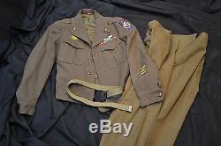 Wwii Us Army Air Force Transporteur De La Troupe Aéroportée Rare Ww2 Ike Jacket Uniform 1944