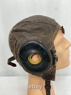 Wwii Us Army Air Force Type A-11 Casque De Vol En Cuir