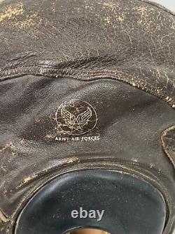 Wwii Us Army Air Force Type A-11 Casque De Vol En Cuir