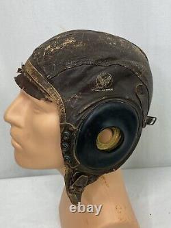 Wwii Us Army Air Force Type A-11 Casque De Vol En Cuir