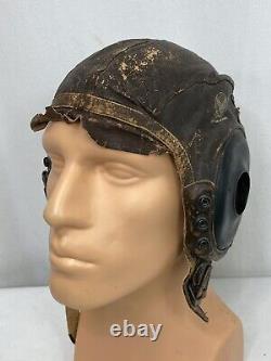 Wwii Us Army Air Force Type A-11 Casque De Vol En Cuir