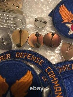 Wwii Us Army Air Force Usaaf Grouping Patchs, Épinglettes, Étiquettes Pour Chiens, Dui Et Plus Encore
