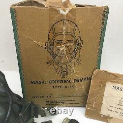Wwii Us Army Air Forces Bulbulian Oxygen Masque Type A-14 Sz Grand Daté 3-44 USA