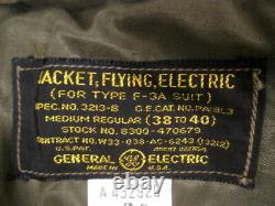 Wwii Usaaf Army Air Force Type F-3 Electric Flying Suit (veste & Pants Set) Nos