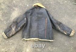 Wwii Usaaf Us Army Perry Sportswear D-1 Mechanics Sheepskin Jacket Newey Zip