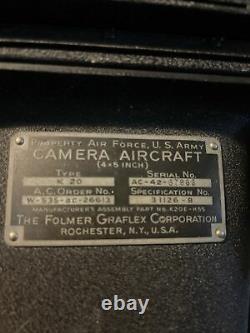 Wwii Ww2 Us Army Air Force Folmer K20 Caméra D'avion Militaire Avec Boîtier Original