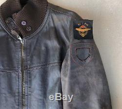 Yougoslavie Communiste Armée Jna Pilote Militaire Air Force 1980 Veste En Cuir Rare